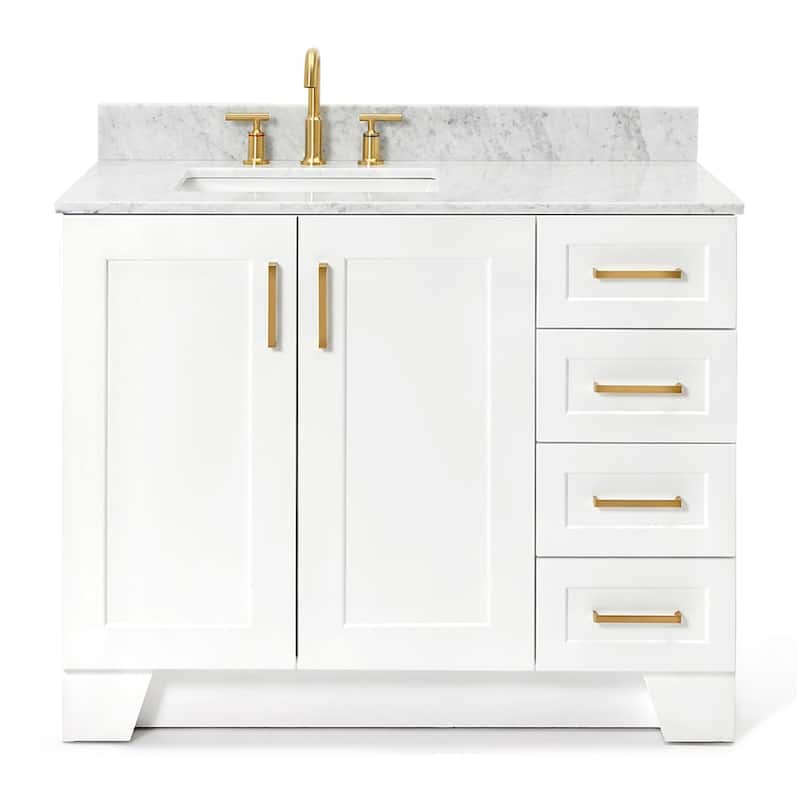 Ariel Q043SLCW2RVO Taylor 43" Free Standing Single Rectangular Basin - White - Painted