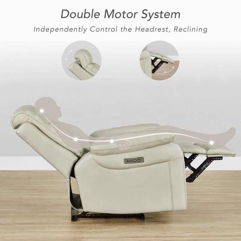 Spruce & Spring Dual Motor Power Recliner Wall Hugger with Power Headrest