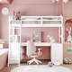preview thumbnail 2 of 23, Twin Size Wooden Loft Bed with Desk, 2 Drawers, Cabinet, 4 Shelves, Full-Length Guardrail