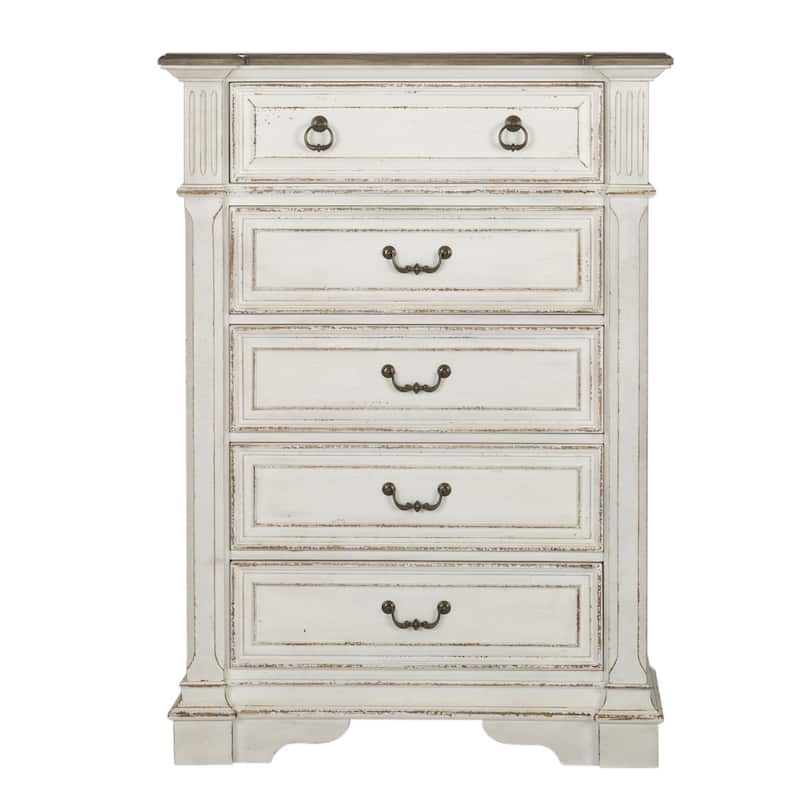 Liberty Furniture Abbey Park Upholstered Sleigh Bed, Dresser & Mirror, Chest, Nightstand- California King, King, Queen