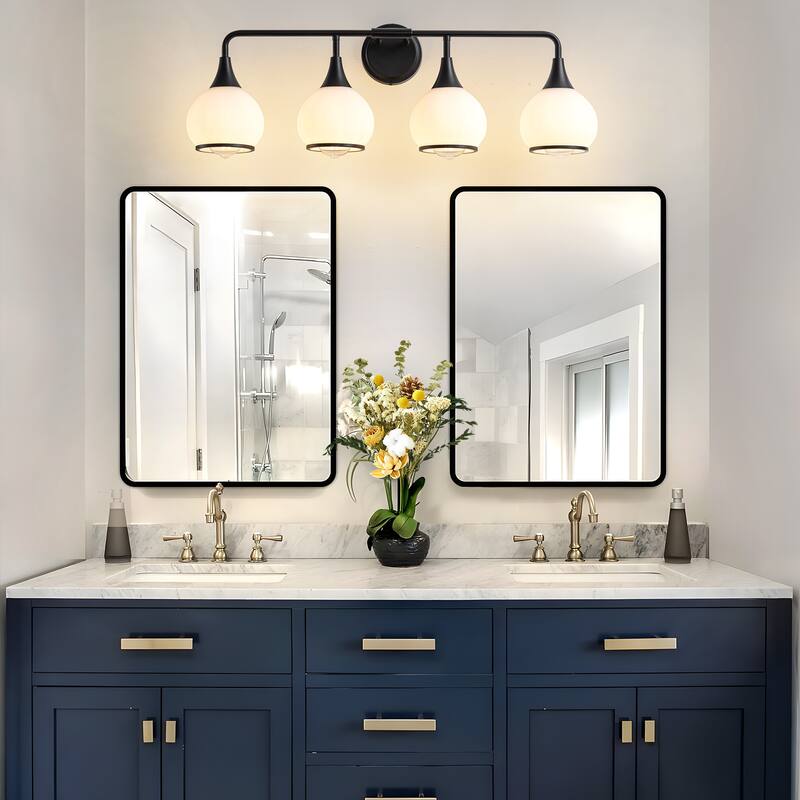 Modern Vanity Lights Dimmable Bathroom Light Fixtures with Glass Shade