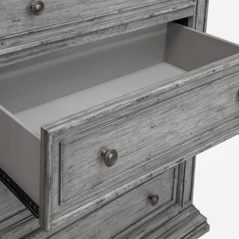 Liberty Furniture Big Valley Graystone Panel Bed, Dresser & Mirror, Chest - King or Queen