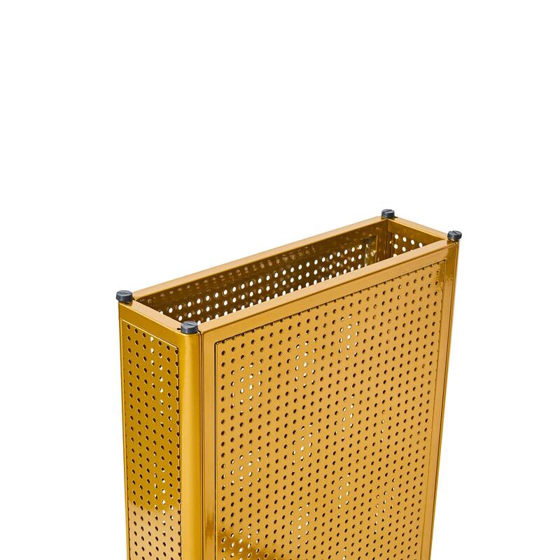 Modern Rectangular Tempered Glass Dining Table, Marble-Patterned Design with Gold Dual-Pedestal Metal Base for Dining Room