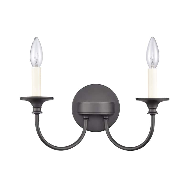 Cecil 14-inch Wide 2-Light Vanity Light in Matte Black