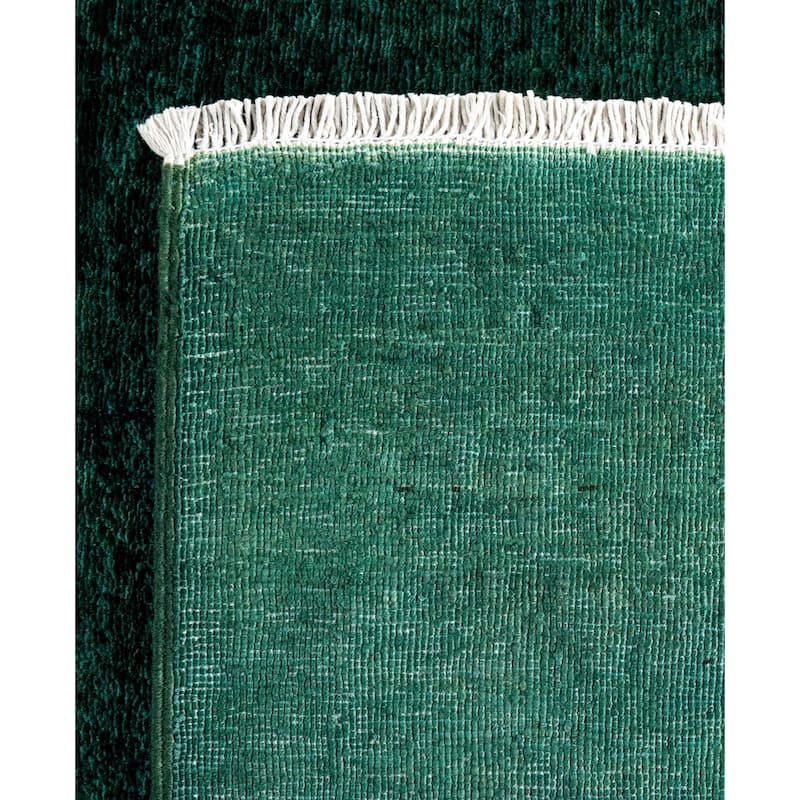 Overdyed One-of-a-Kind Hand-Knotted Area Rug - Green - 5' 1" x 7' 6"