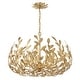 preview thumbnail 2 of 5, Broche 6 Light Antique Gold Chandelier - 27"W x 19"H x 27"D