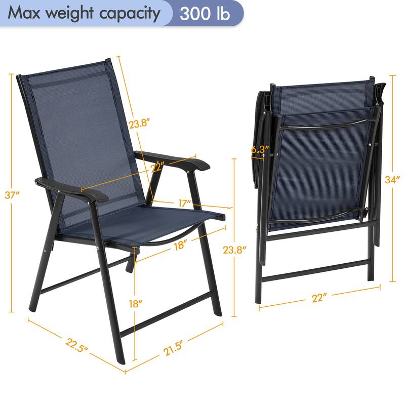 Yaheetech 4pcs Folding Dining Chairs Patio Dining Chairs with Backrest and Armrests
