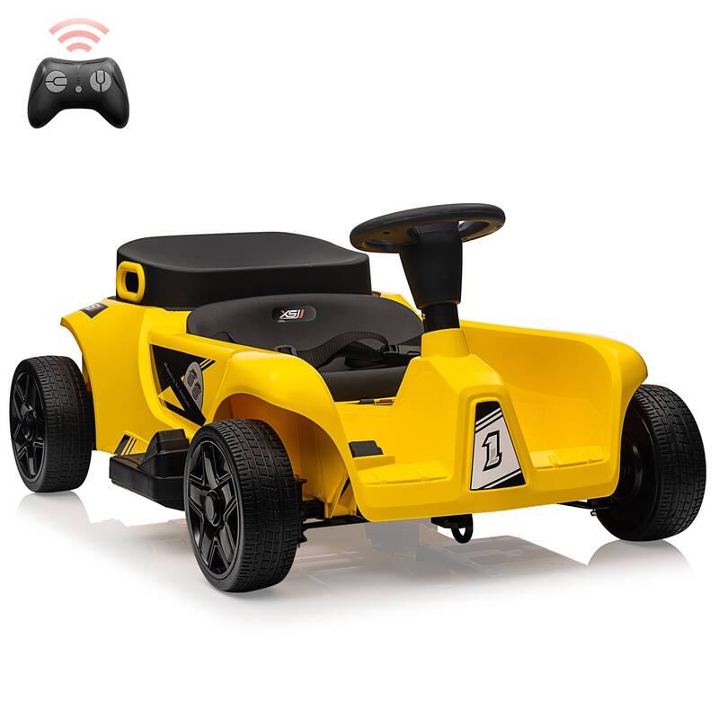 24V 2 Seater Electric Ride-On Toy, Dual Driver Modes for Kids Best Gift - Yellow