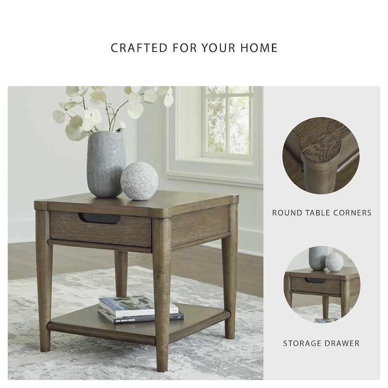 Signature Design by Ashley Roanhowe Brown End Table - 24"W x 26"D x 24"H