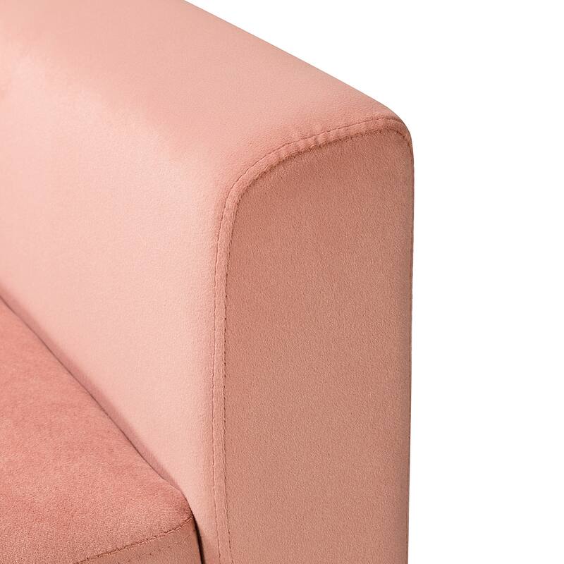 Lilia Contemporary Velvet Upholstered Tufted Back Armchair with Metal Golden legs Set of 2 by HULALA HOME