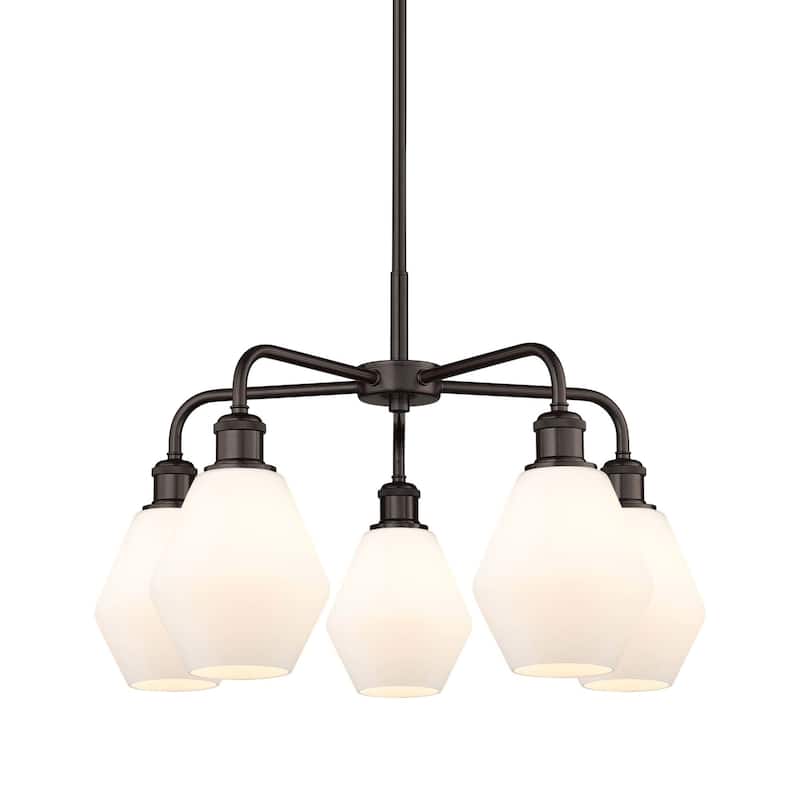 Innovations Lighting 516-5CR-16-24 Cindyrella Chandelier Cindyrella 5 - Oil Rubbed Bronze / Cased Matte White
