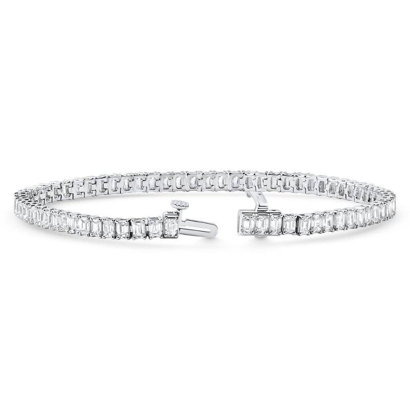 Bliss Diamond 15Ct Emerald Cut Diamond Tennis Bracelet 7" White Gold