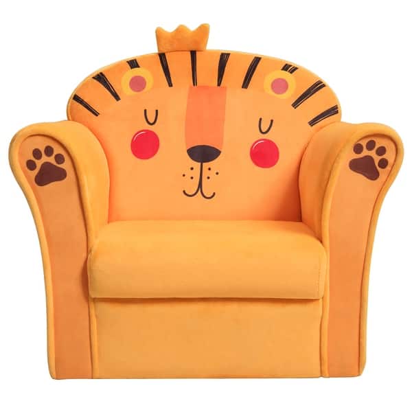 slide 2 of 15, Costway Kids Cat/Astronaut/Lion/Synthetic Fake Animal/Elephant Sofa - 20’’ X 15’’ X 17’’ Orange