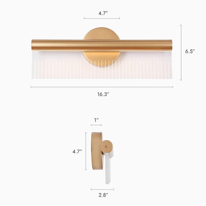 Modern LED Linear X Frame Glam Wall Sconce with Acrylic shade for Dining Room Mirror - W4.9" x H23.6" x D1.8"