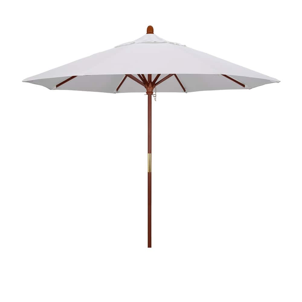 California Umbrella 9' Round Marenti Wood Frame Patio Umbrella with Pacifica Fabric, Base Not Included