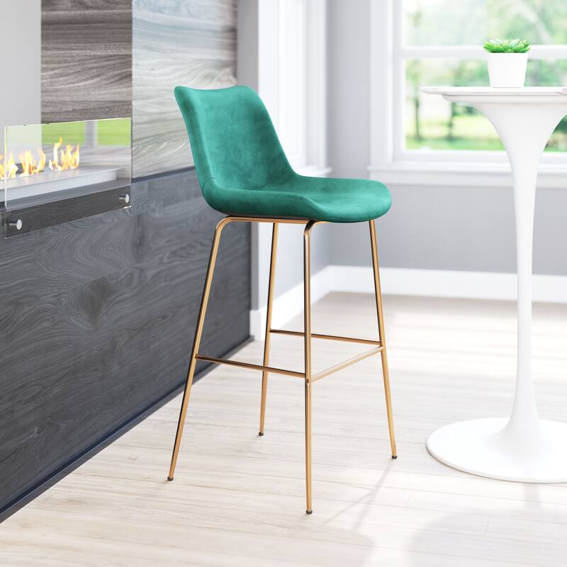 Tony Bar Chair - 21.3" W x 22" D x 43.3" H - Green