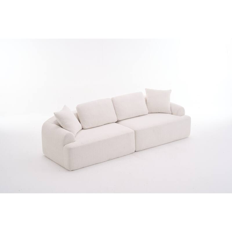 103.15" Fabric Classic 4-Seater Sofa with 4 Pillows