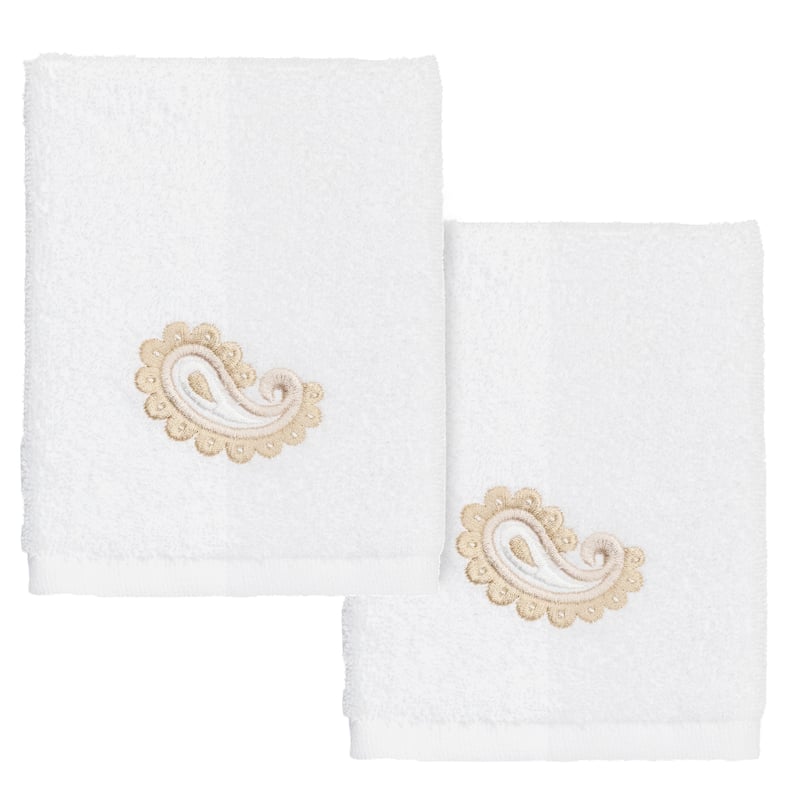Authentic Hotel and Spa Turkish Cotton Mackenzie 2PC Washcloth Set - White