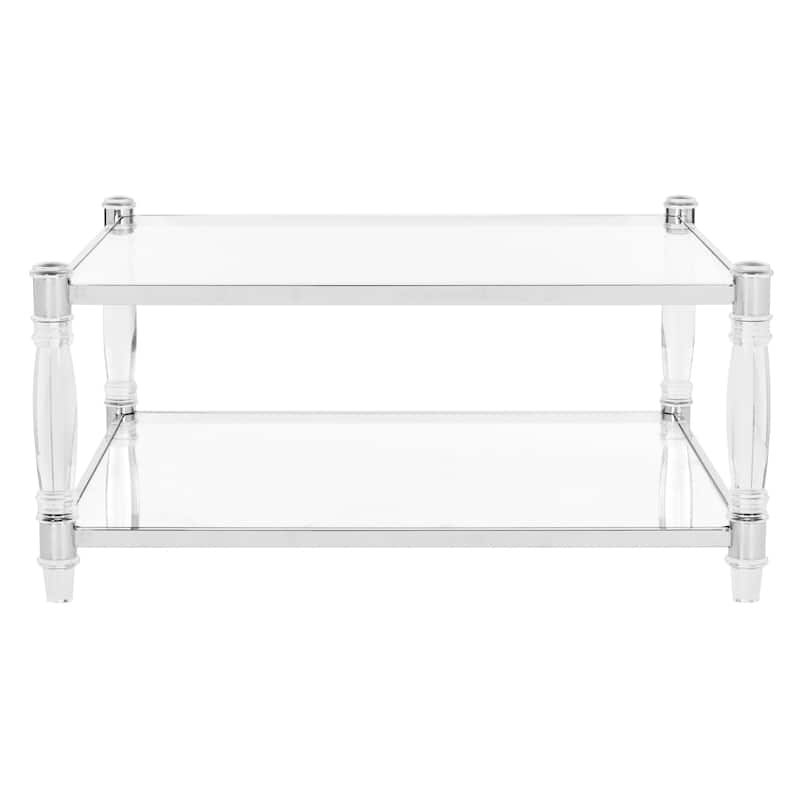 SAFAVIEH Couture Nadiye Acrylic Coffee Table - 38.51" W x 38.51" D x 17.72" H - 39Wx39Dx18H - Silver