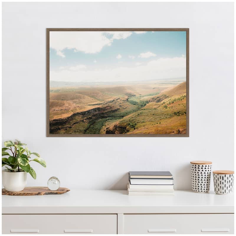 Kate and Laurel Sylvie Rolling Hills and Open Pastures Framed Canvas by Alicia Abla