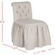 preview thumbnail 3 of 3, SAFAVIEH Allie Taupe Linen Vanity Chair - 19.7" x 23.6" x 31.9"
