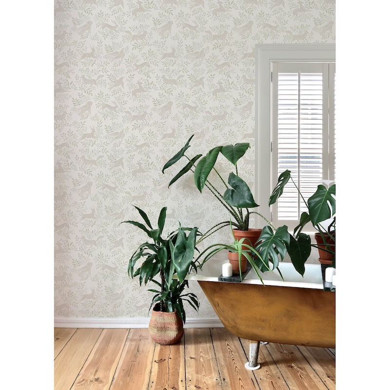 Chesapeake Revelry White Forest Frolic Wallpaper