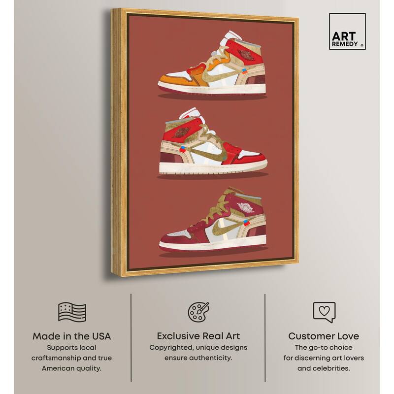 Sneaker Lineup Red Canvas by Art Remedy