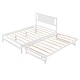 preview thumbnail 5 of 7, Full Size Platform Bed with Adjustable Trundle,White
