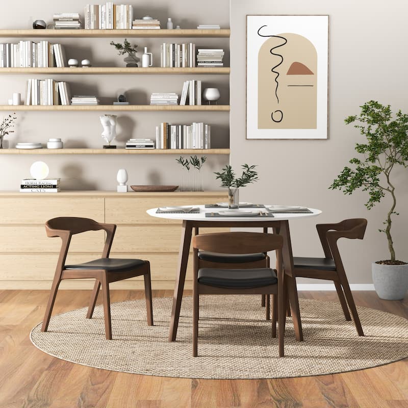 GDFStudio - Dakota Mid-Century Modern Velvet Upholstery Dining Chair with Solid Wood Legs & Foam Cushion, Set of 2 - 21"