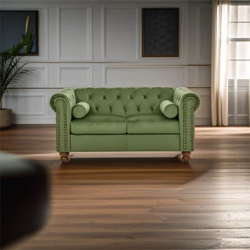 Classic Tufted Chesterfield Settee Sofa - Green