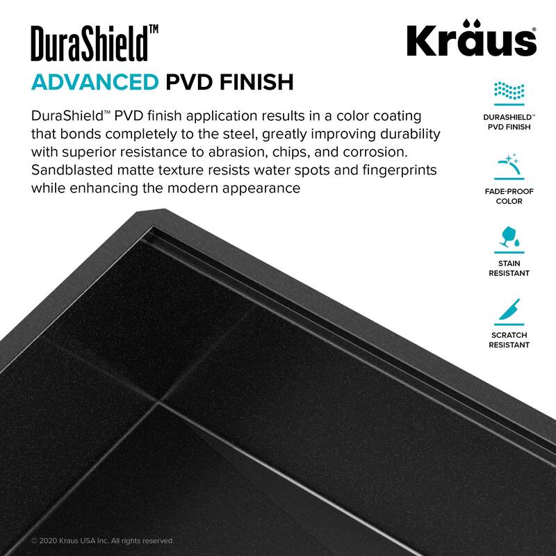 KRAUS Kore Workstation Undermount Stainless Steel Kitchen Sink