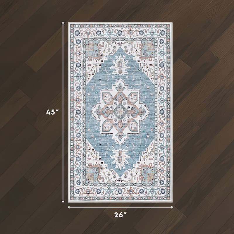 Laura Ashley Imagine Printed Chenille Washable Non-Slip Rugs