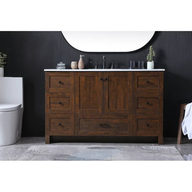 Elegant Lighting VF2854 Soma 54" Free Standing Single Basin Vanity Set
