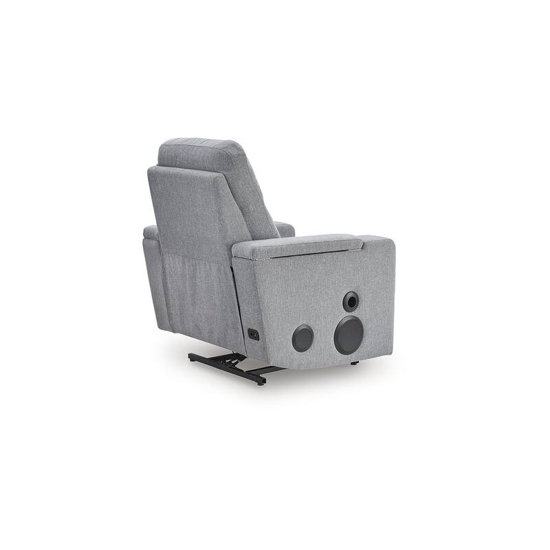 Signature Design by Ashley Vassalboro Light Gray Power Glider Recliner with Audio System