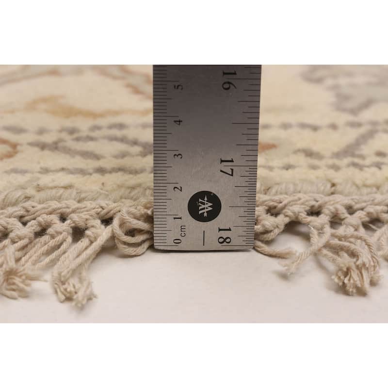 ECARPETGALLERY Hand-knotted Royal Oushak Cream Wool Rug - 4'10 x 4'10