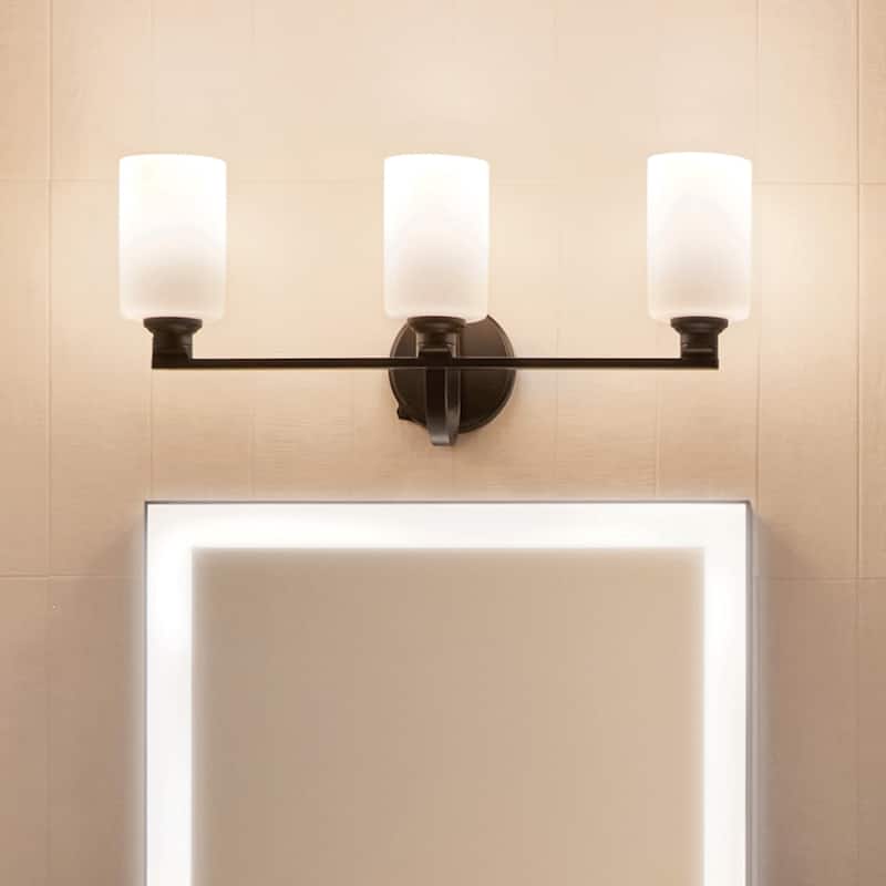 Kichler Lighting Gioe 24.25" 3-Light Vanity Light with Opal Glass in Black