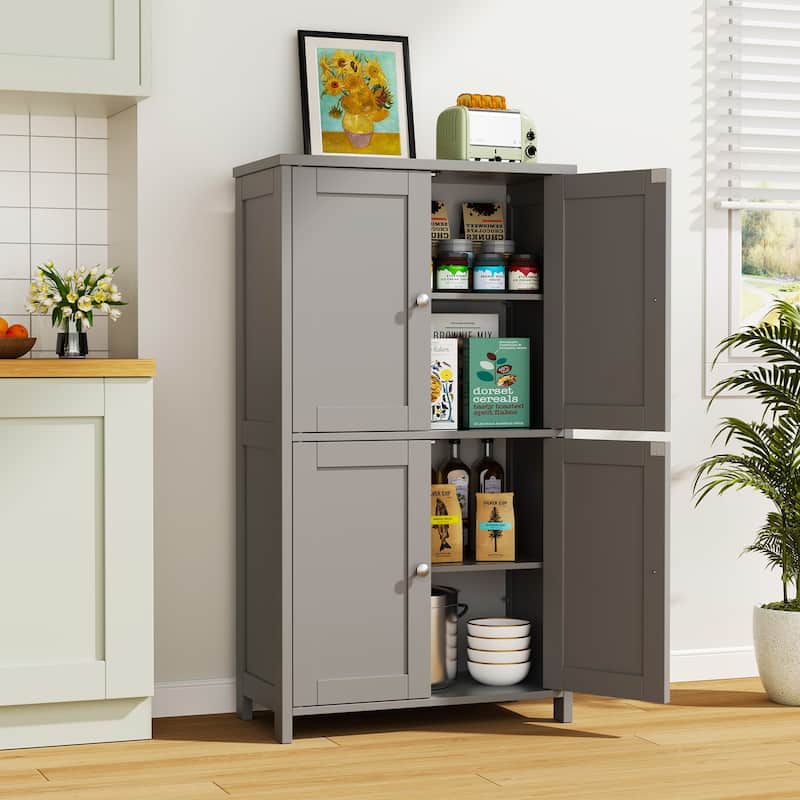 Multi-Room Storage Cabinet with Waterproof Board – Organizer for Bathroom, Kitchen & Living Room - Grey