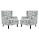Upholstered Nailhead Trim Armchair Wingback Accent Chairs Set of 2