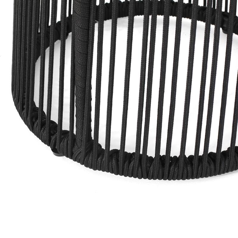 Moonstone Modern Outdoor Rope Weave Side Table with Tempered Glass Top by Christopher Knight Home