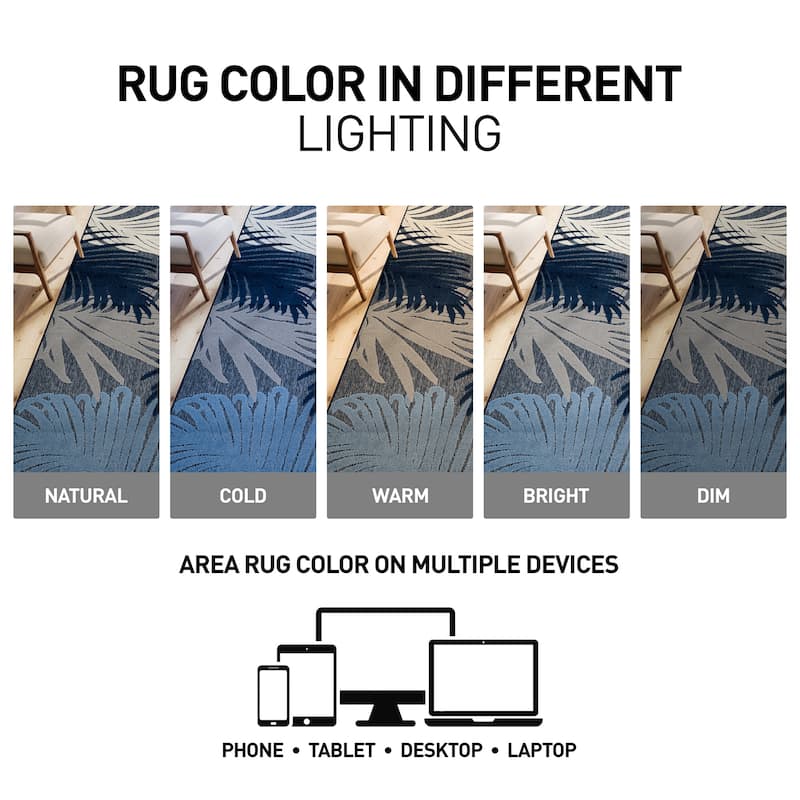 World Rug Gallery Tropical Floral Indoor/Outdoor Area Rug