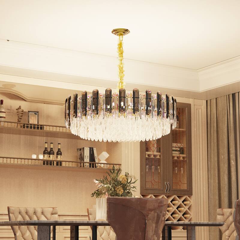Modern Crystal Chandeliers Lighting Pendant Ceiling Lamp with 3 Colors