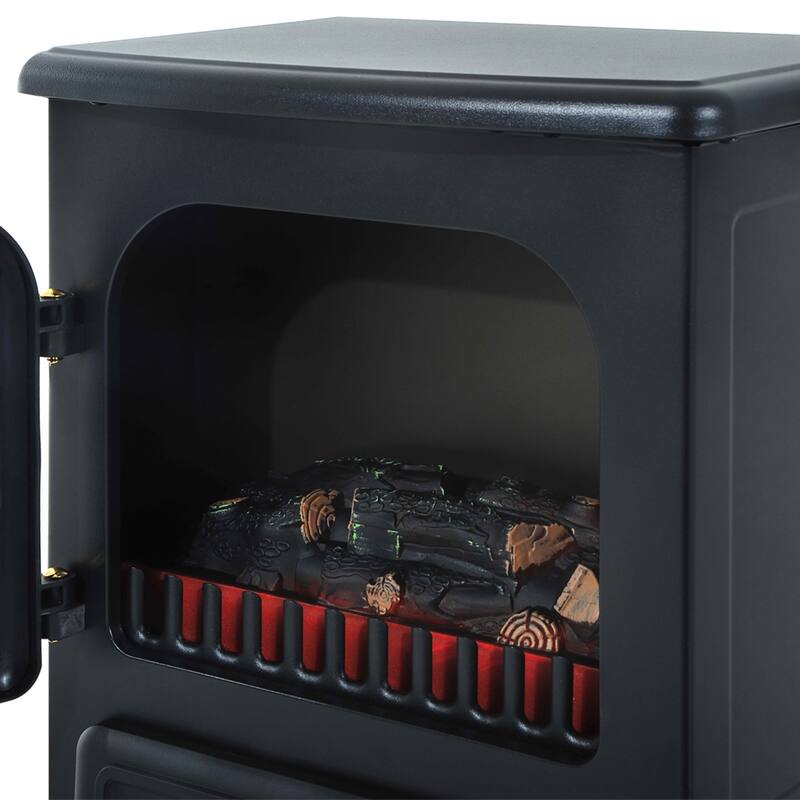 HOMCOM 1500W Portable Electric Fireplace Heater with 216 Sq. Ft. Radius
