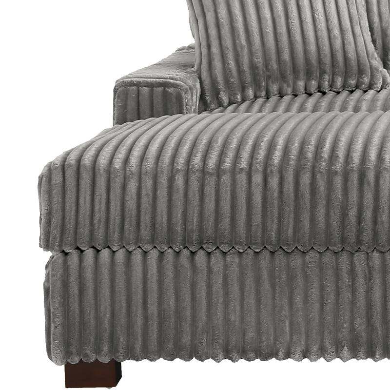 Plush Corduroy Modular Sectional Sofa Comfy Couch
