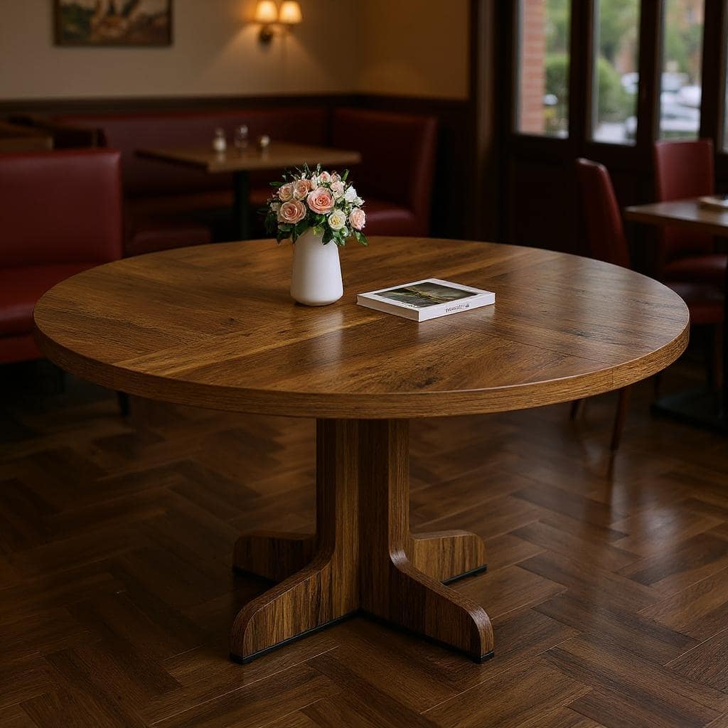 47 in Round Dining Table, with Wooden Tabletop