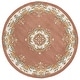 preview thumbnail 11 of 92, SAFAVIEH Handmade Aubusson Hrachuhi Traditional Wool Rug 6' Round - Peach/Ivory