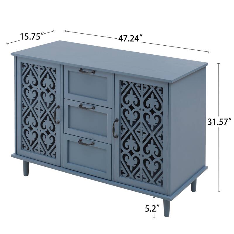 Accent Storage Cabinet with 2 Doors and 3 Drawers