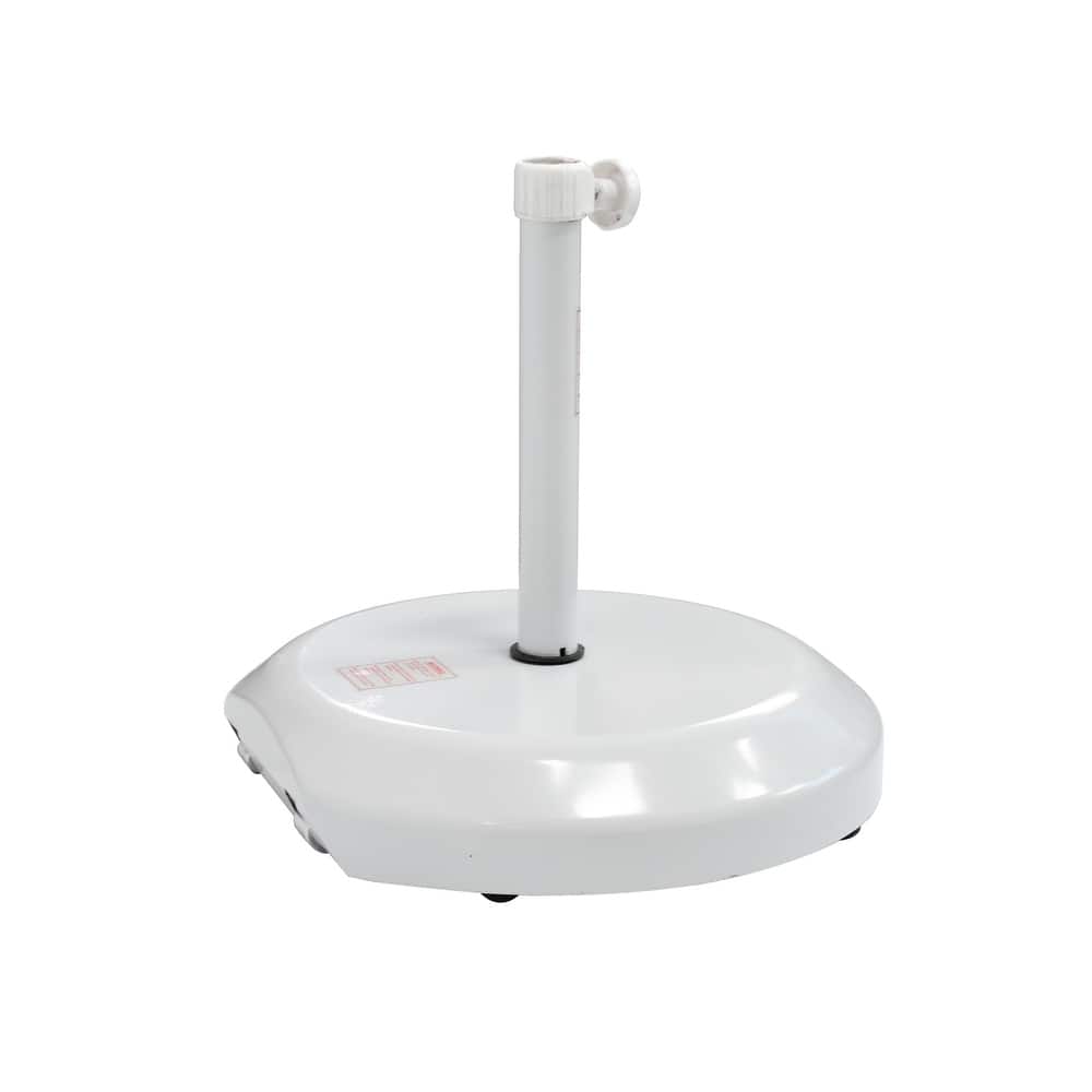 California Umbrella 75LBS Weighted Concrete Umbrella Base with wheels and Steel Cover, Black