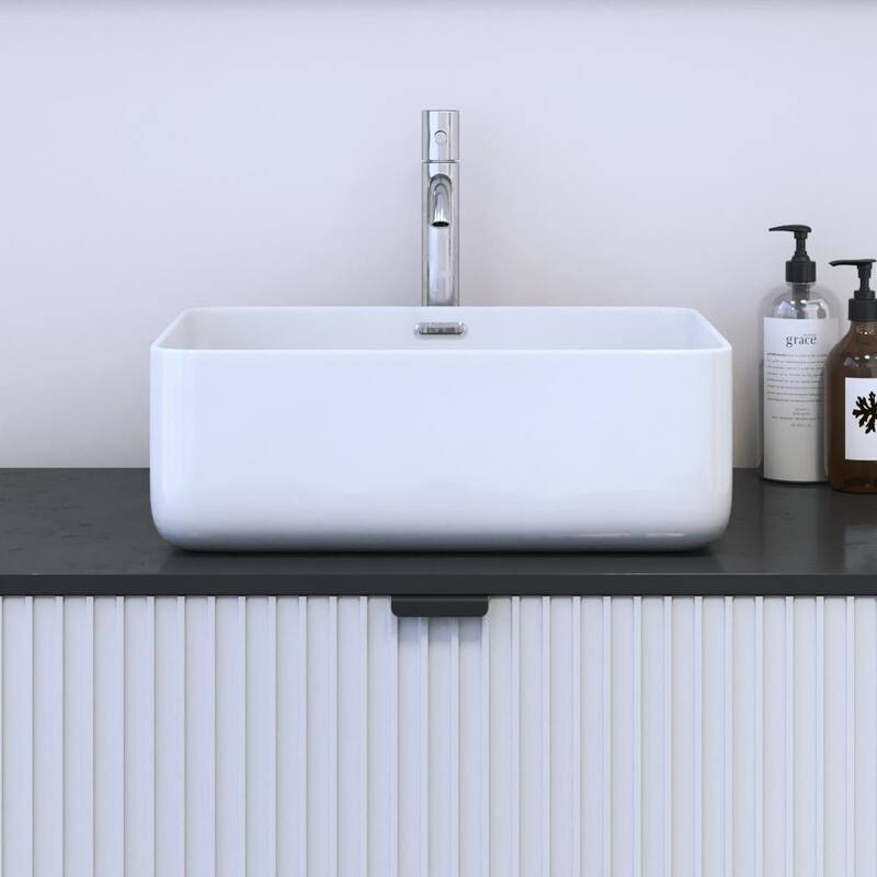 16 Inch Ceramic Vessel Sink - White