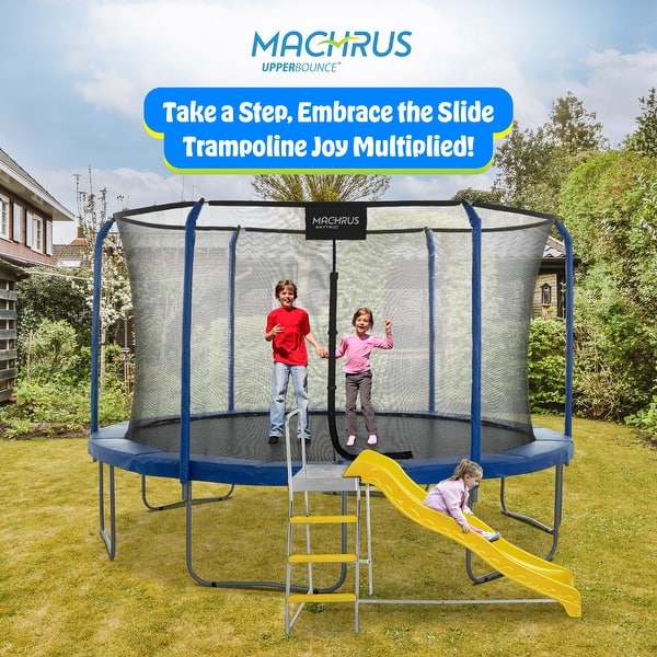Machrus Upper Bounce Trampoline Step N Slide Step Ladder and Wave Slide