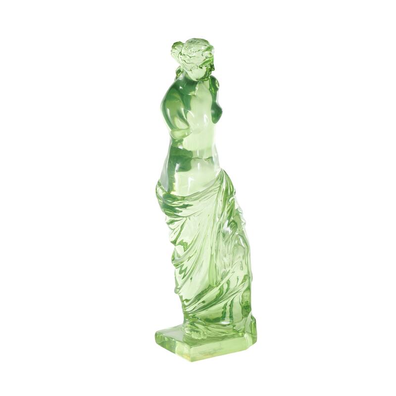Light Blue, Orange or Green Resin Tinted Woman Decorative Sculpture